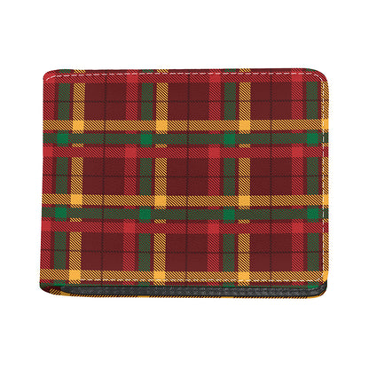 Red Green And Yellow Stewart Print Bifold Wallet