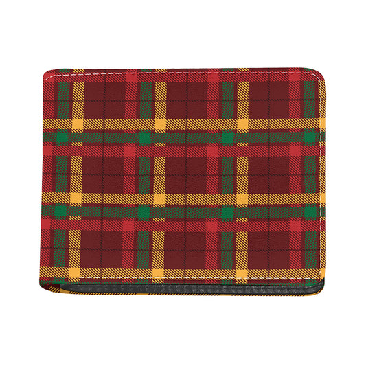 Red Green And Yellow Stewart Print Bifold Wallet