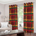 Red Green And Yellow Stewart Print Dimout Grommet Curtains
