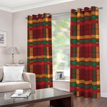 Red Green And Yellow Stewart Print Blackout Grommet Curtains