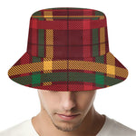 Red Green And Yellow Stewart Print Bucket Hat