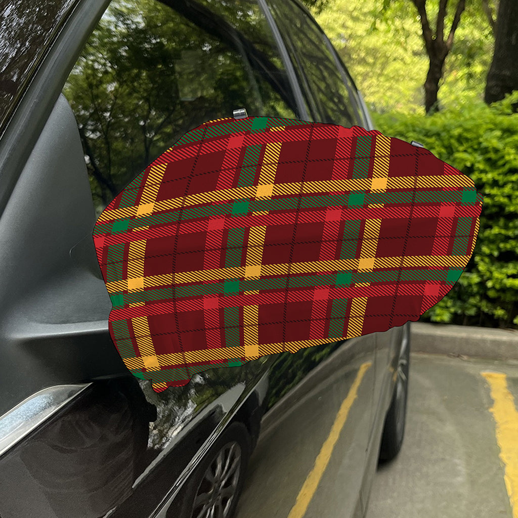 Red Green And Yellow Stewart Print Car Side Mirror Covers