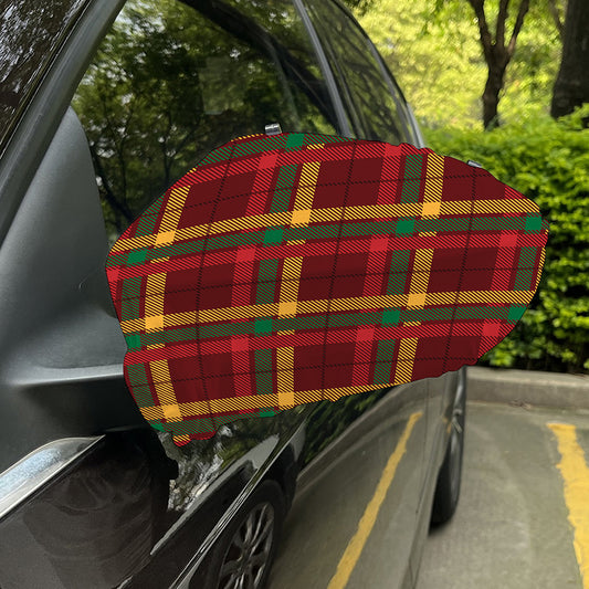 Red Green And Yellow Stewart Print Car Side Mirror Covers