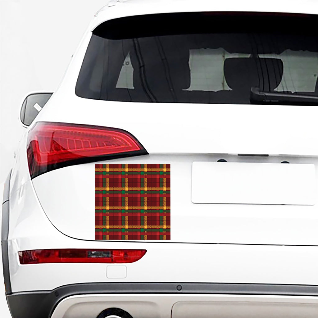 Red Green And Yellow Stewart Print Car Sticker