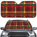 Red Green And Yellow Stewart Print Car Windshield Sun Shade