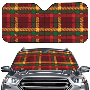 Red Green And Yellow Stewart Print Car Windshield Sun Shade