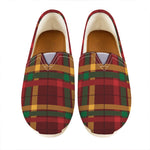 Red Green And Yellow Stewart Print Casual Shoes