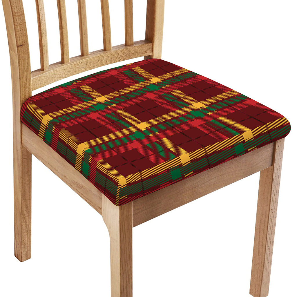 Red Green And Yellow Stewart Print Chair Cushion Cover