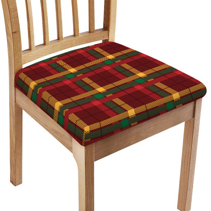 Red Green And Yellow Stewart Print Chair Cushion Cover