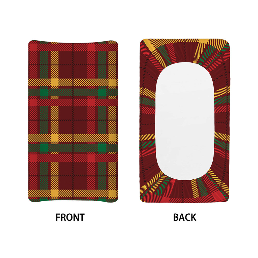Red Green And Yellow Stewart Print Changing Pad Cover