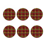 Red Green And Yellow Stewart Print Coaster Set