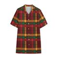 Red Green And Yellow Stewart Print Cotton Hawaiian Shirt