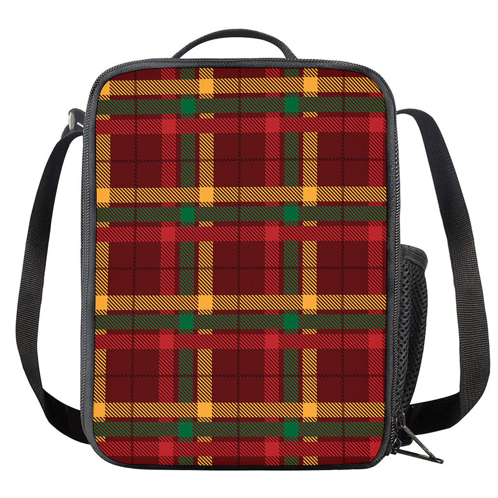 Red Green And Yellow Stewart Print Crossbody Lunch Bag