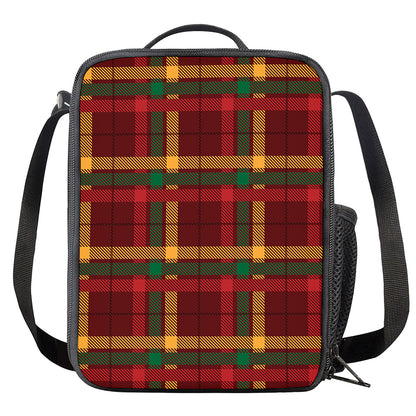 Red Green And Yellow Stewart Print Crossbody Lunch Bag