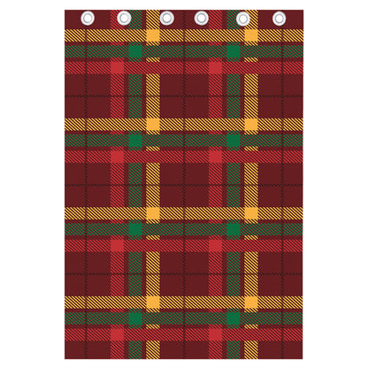 Red Green And Yellow Stewart Print Curtain