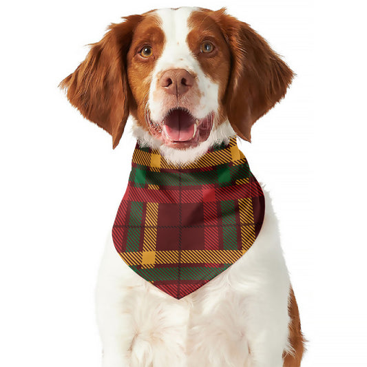 Red Green And Yellow Stewart Print Dog Bandana