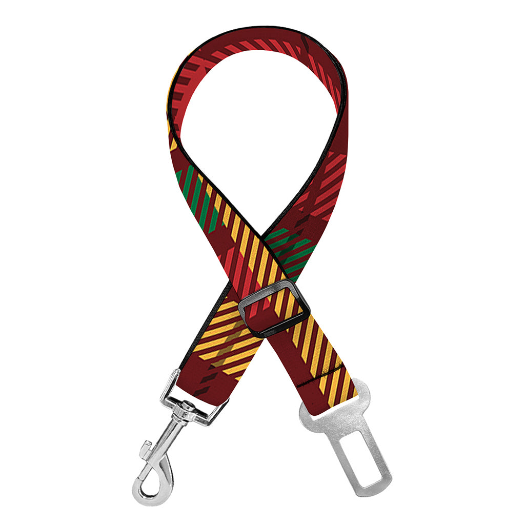 Red Green And Yellow Stewart Print Dog Seat Belt