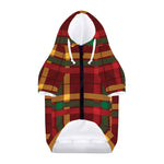 Red Green And Yellow Stewart Print Dog Zip Up Hoodie