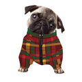 Red Green And Yellow Stewart Print Dog Zip Up Jacket