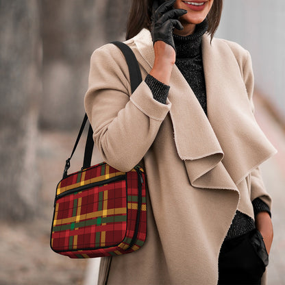 Red Green And Yellow Stewart Print Double Strap Bible Bag
