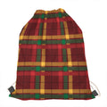 Red Green And Yellow Stewart Print Drawstring Bag