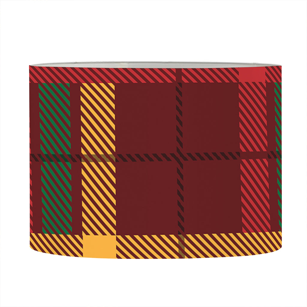 Red Green And Yellow Stewart Print Drum Lamp Shade