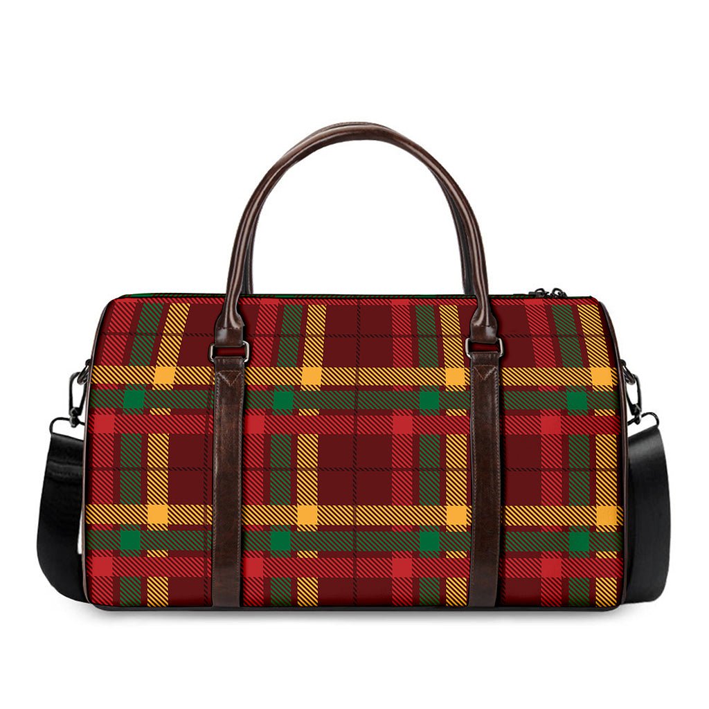 Red Green And Yellow Stewart Print Duffle Bag