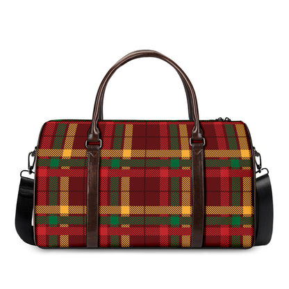Red Green And Yellow Stewart Print Duffle Bag