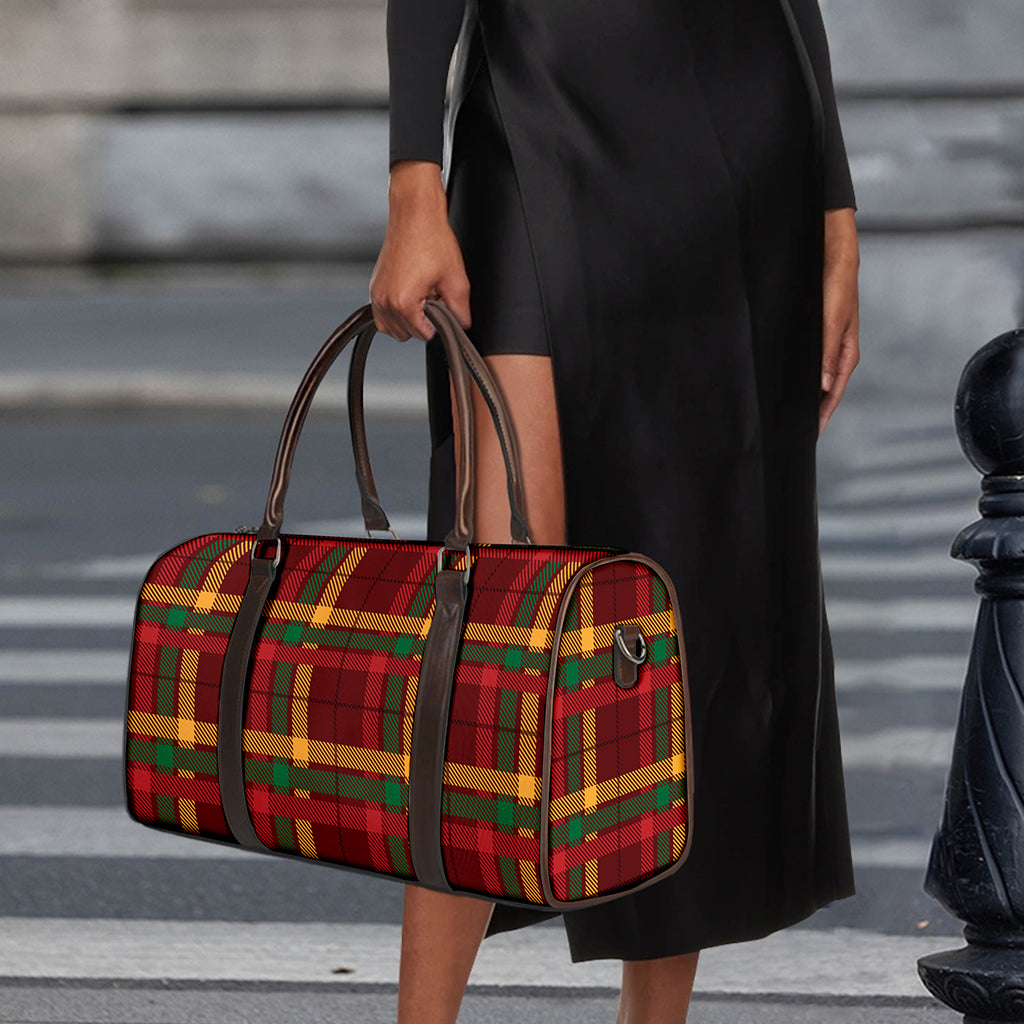 Red Green And Yellow Stewart Print Duffle Bag