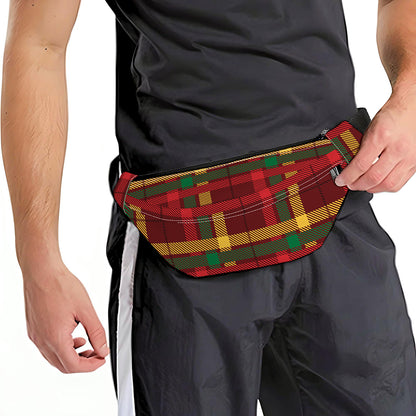 Red Green And Yellow Stewart Print Fanny Pack