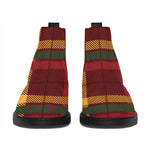 Red Green And Yellow Stewart Print Flat Ankle Boots