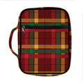 Red Green And Yellow Stewart Print Front Pocket Bible Bag