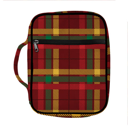Red Green And Yellow Stewart Print Front Pocket Bible Bag
