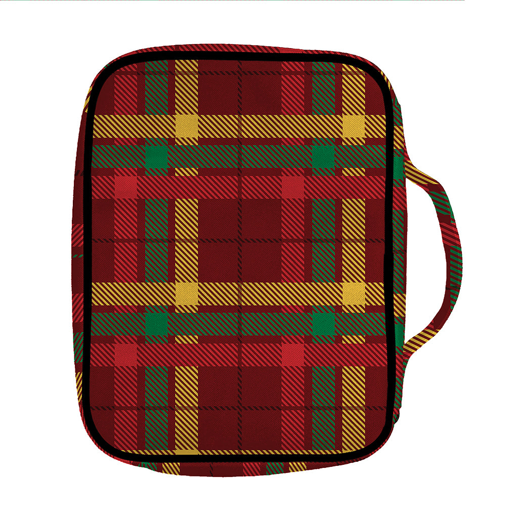Red Green And Yellow Stewart Print Front Pocket Bible Bag