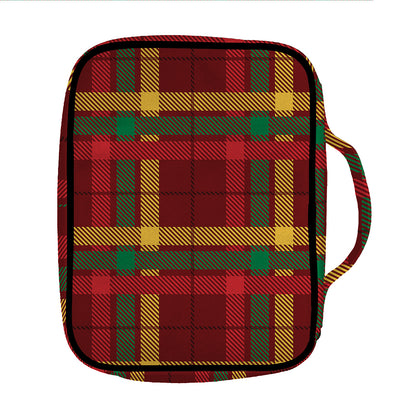 Red Green And Yellow Stewart Print Front Pocket Bible Bag