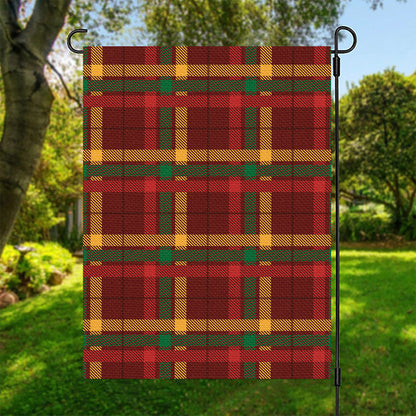 Red Green And Yellow Stewart Print Garden Flag