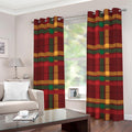 Red Green And Yellow Stewart Print Grommet Curtains