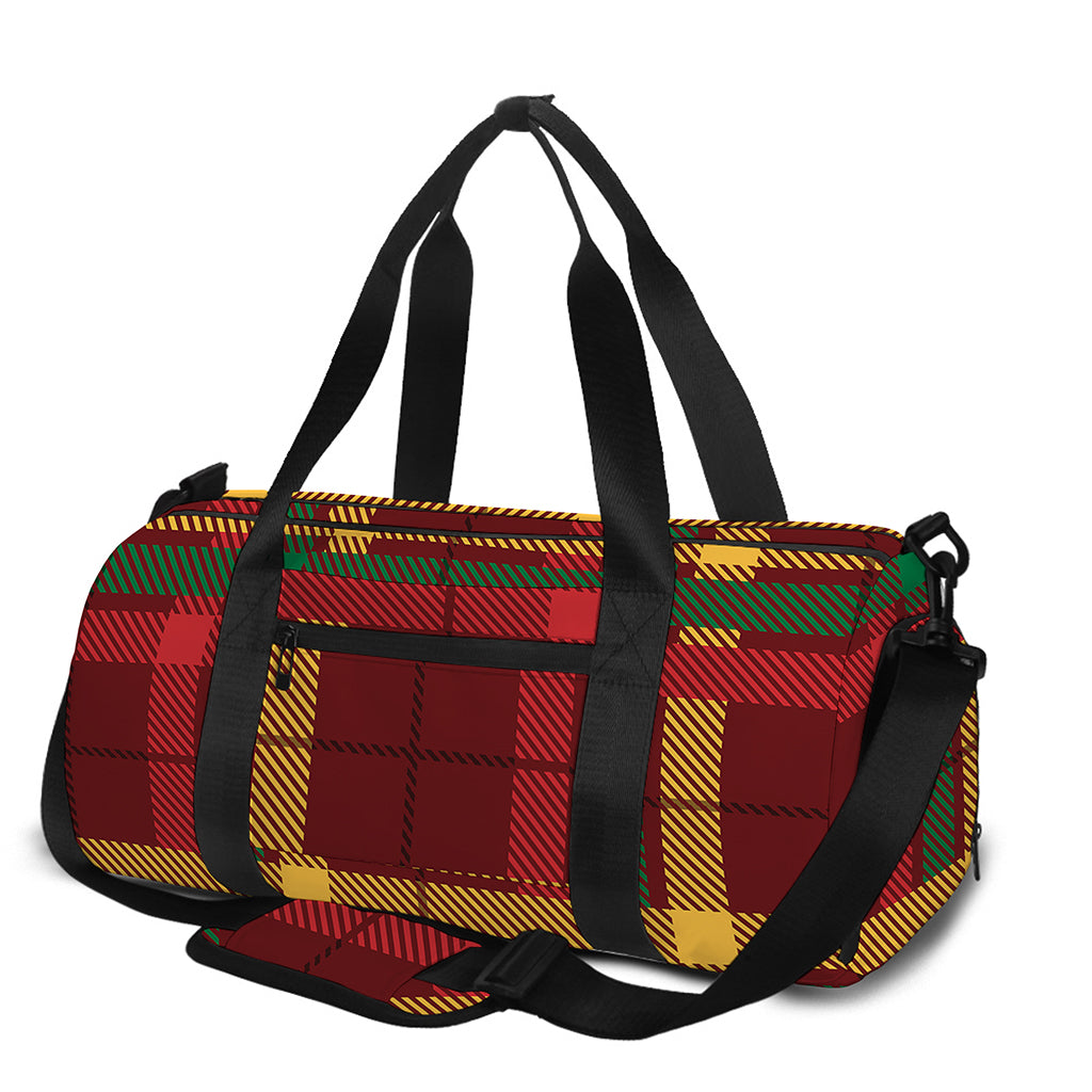 Red Green And Yellow Stewart Print Gym Bag