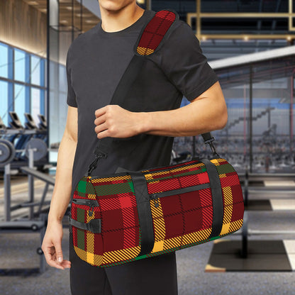 Red Green And Yellow Stewart Print Gym Bag