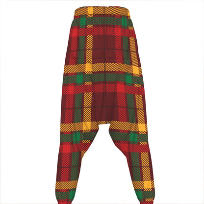 Red Green And Yellow Stewart Print Hammer Pants
