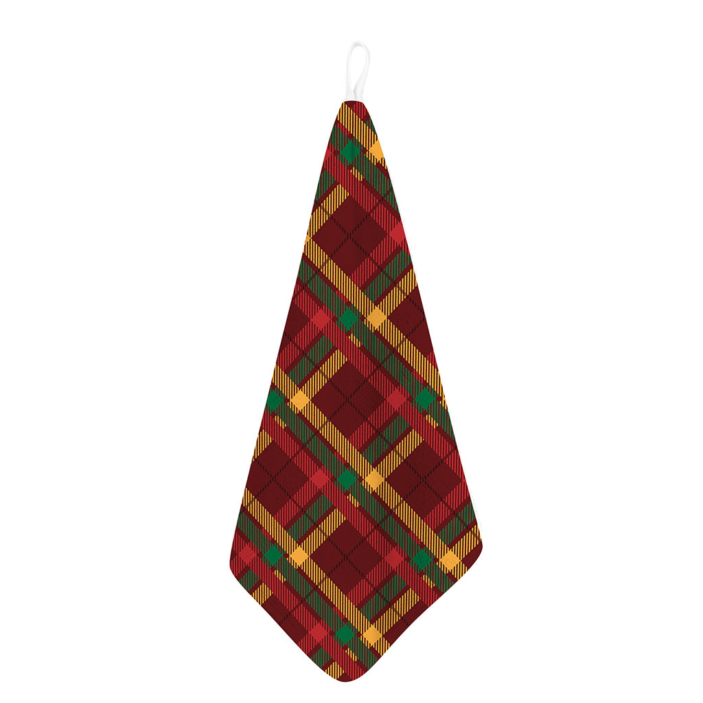 Red Green And Yellow Stewart Print Hand Towel