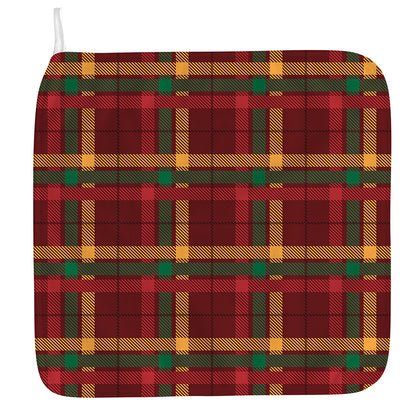 Red Green And Yellow Stewart Print Hand Towel