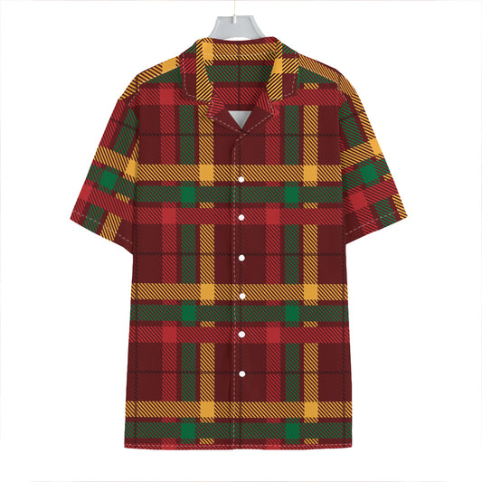Red Green And Yellow Stewart Print Hawaiian Shirt