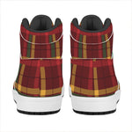Red Green And Yellow Stewart Print High Top Leather Sneakers
