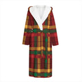 Red Green And Yellow Stewart Print Hooded Bathrobe