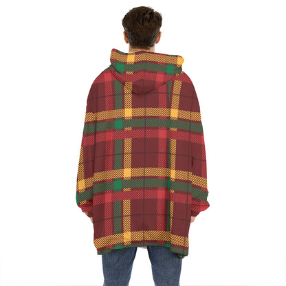 Red Green And Yellow Stewart Print Hoodie Blanket