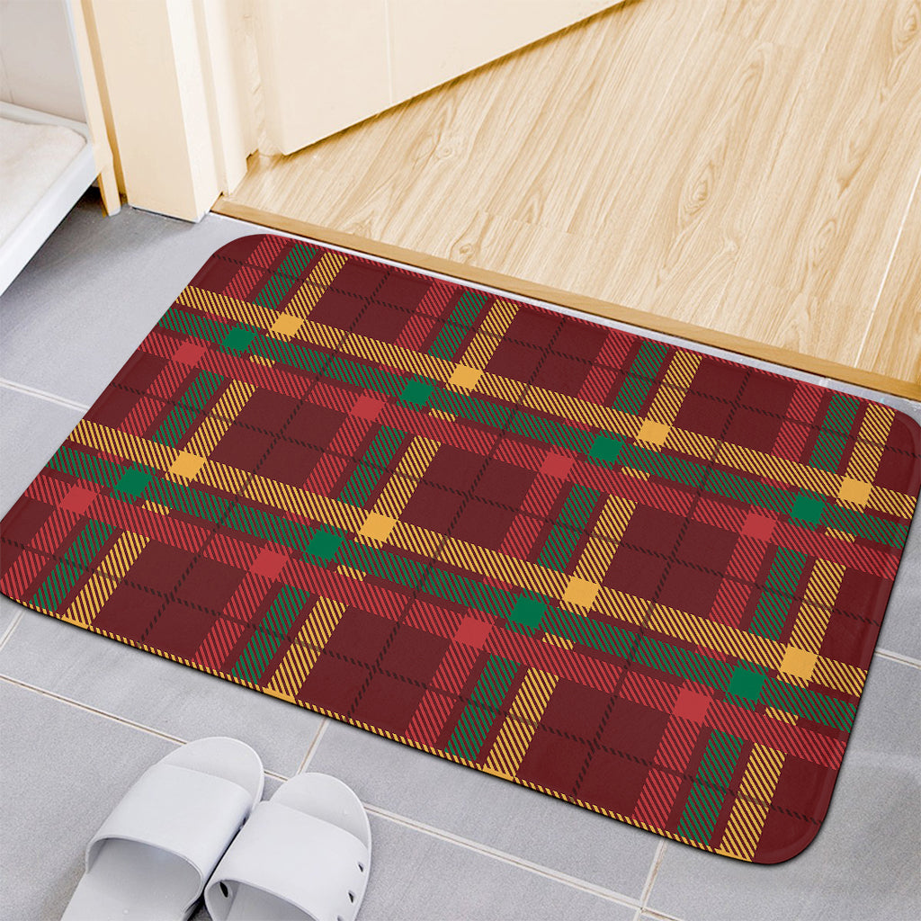 Red Green And Yellow Stewart Print Indoor Door Mat