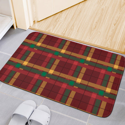 Red Green And Yellow Stewart Print Indoor Door Mat