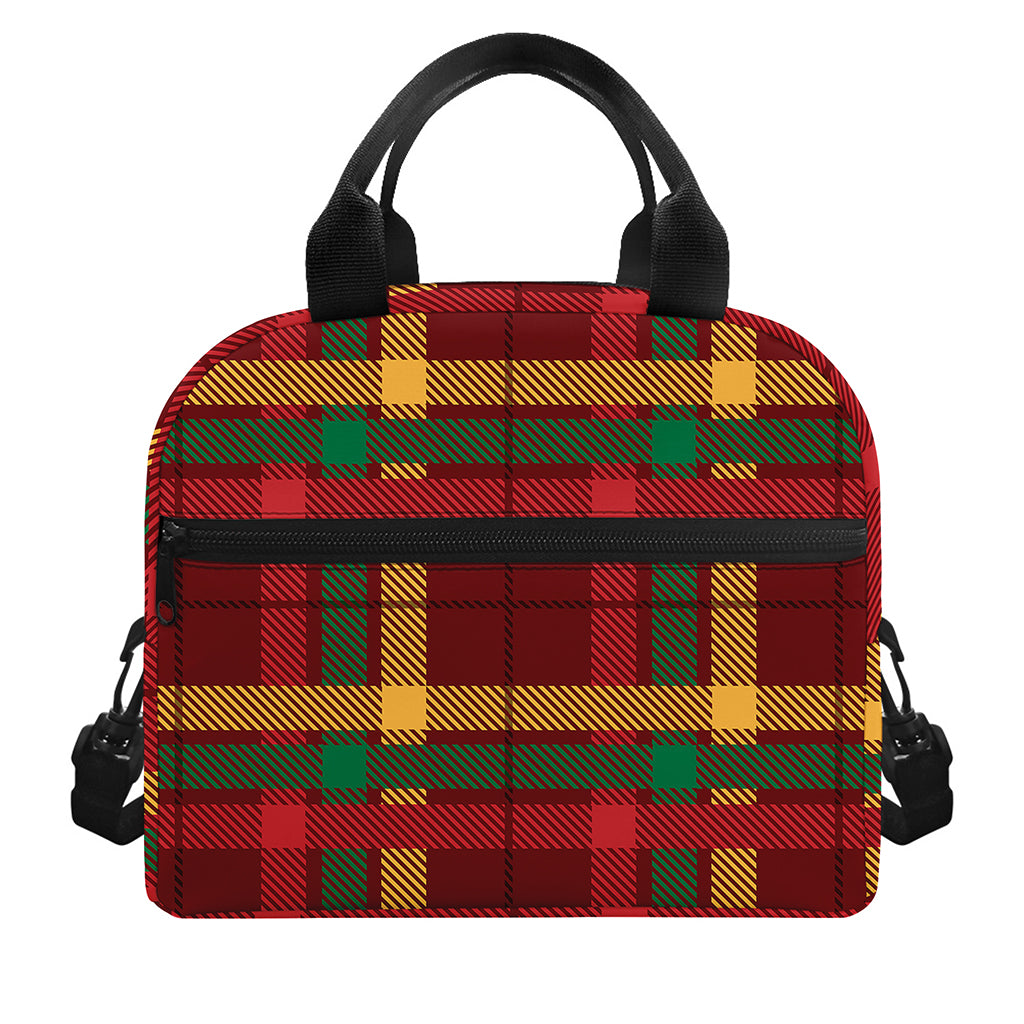 Red Green And Yellow Stewart Print Insulated Lunch Bag