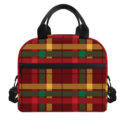 Red Green And Yellow Stewart Print Insulated Lunch Bag